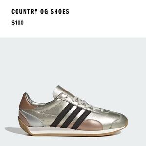 NWT Adidas Country OG Metallic Sneakers